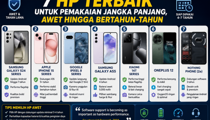 7 HP Terbaik untuk Pemakaian Jangka Panjang, Awet hingga Bertahun-Tahun