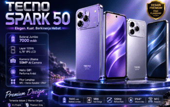 Mirip iPhone tapi Harga Bersahabat! Tecno Spark 50 Bawa Layar 120Hz dan Baterai Tahan Lama