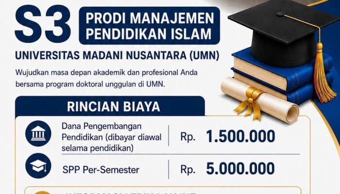 Universitas Madani Nusantara Buka Pendaftaran Program Doktoral S3 Manajemen Pendidikan Islam